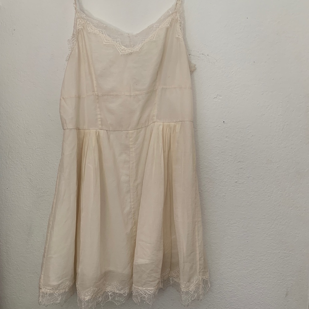 Lace Off White Spaghetti Strap Boho Dress